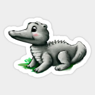 Cute Alligator Drawing Sticker